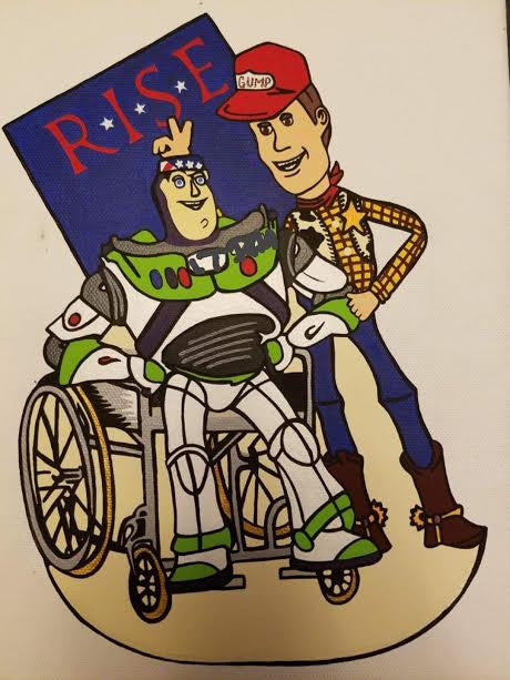 Sticker (Individual)--Gun Story--Buzz/Woody R*I*S*E Benefiting The Gary Sinise Foundation