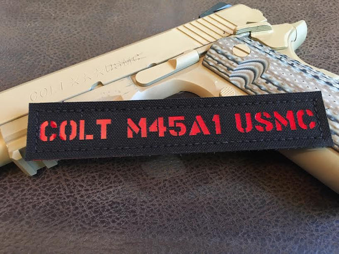 Name Plate--(Individual)--Colt M45 USMC (Black/Red)