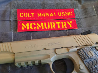 Name Plate--(Individual)--Colt M45 USMC (Red/Yellow)