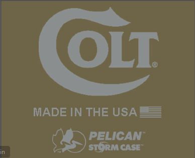 Stickers (Individual)--Colt M45 USMC Pelican Case Repro decal (OD Green or Black)